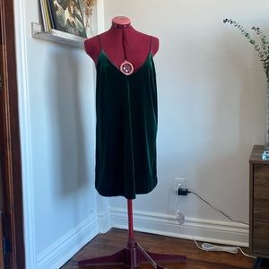 Emerald green velour dress